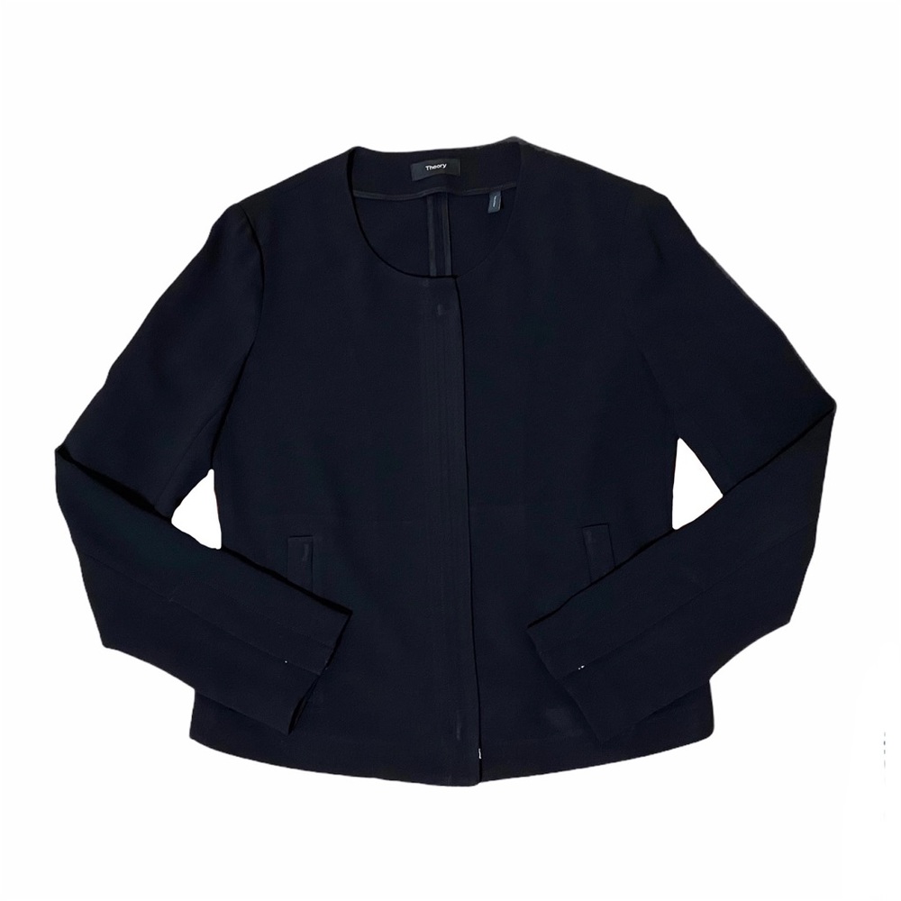 Theory Tarlan Admiral Crepe Zipper Blazer